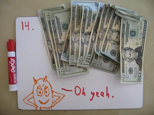 Yikes, I had a lot of cash on me for this photo... (burglars reading this scroll-text, please avert your eyes)