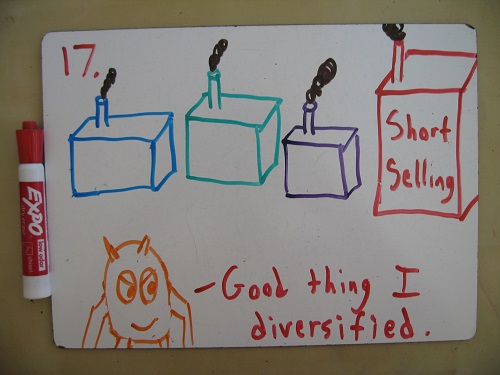 "Son, never sell yourself short." "But why, dad? If I know my stock is going down, it'd be crazy to buy long."