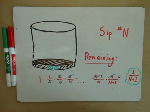 I start with this problem both because it's a natural one, and because the simplification of the fraction products is wonderfully easy.