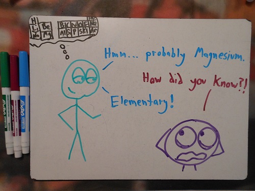 "Elementary, my dear Watson." "HOW DID YOU KNOW MY NAME???" "It's... because... I... we're friends."