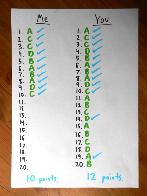 You cunning test-taker, you.