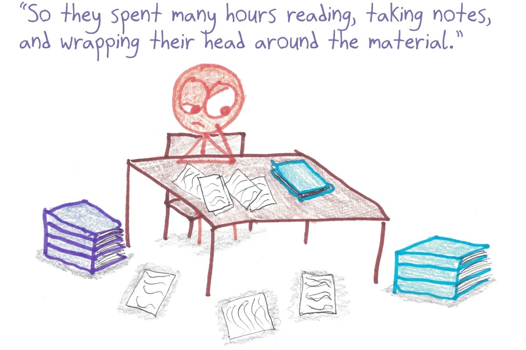 You know you're doing your best when you consult books of blue AND books of purple.